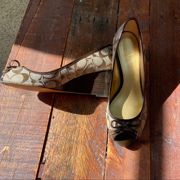 Coach Open-Toed Wedges - Picture 3 of 5